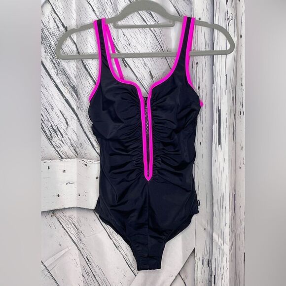 Reebok Swim Suit Zipper Front 8 - Picture 1 of 8